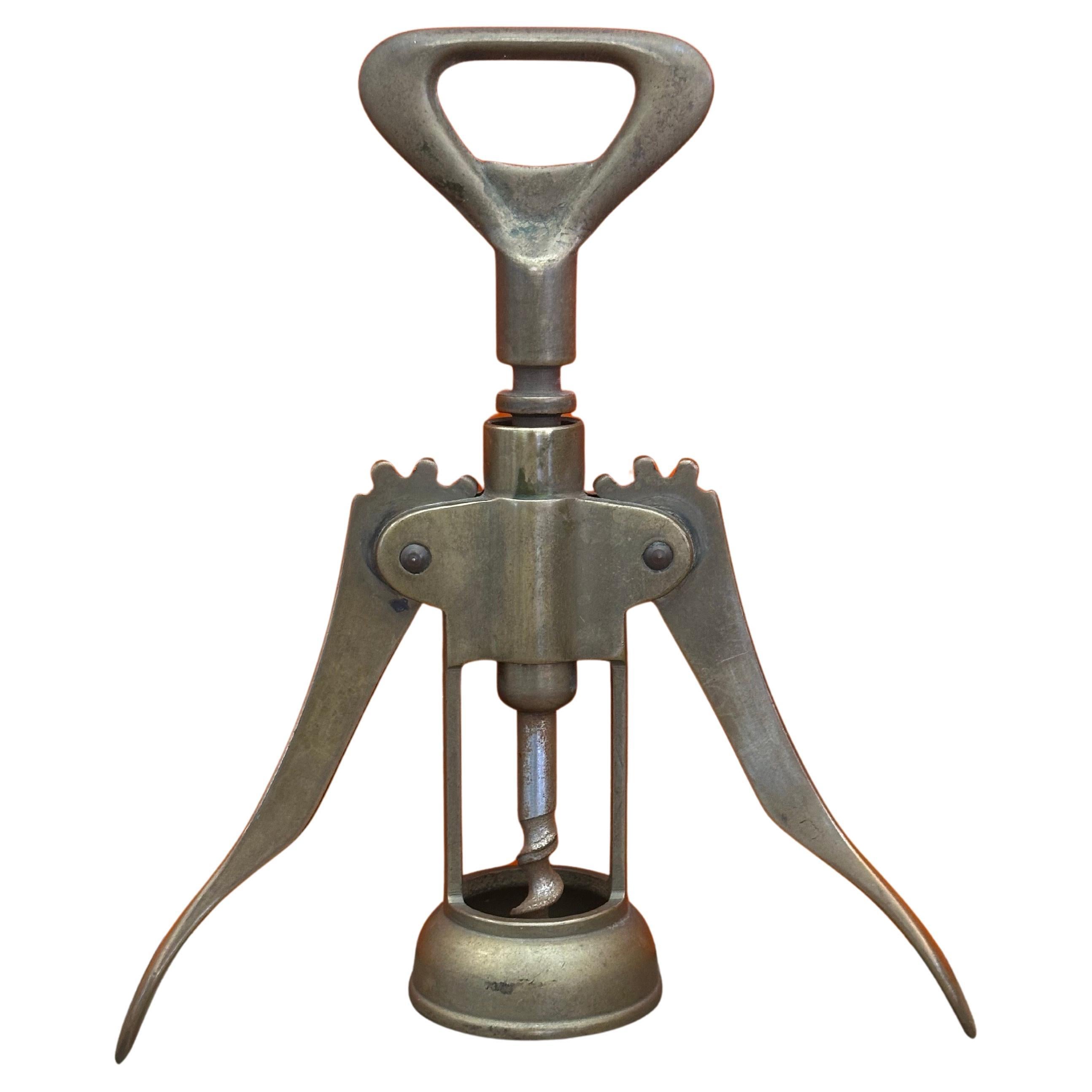 Vintage massivem Messing italienischen Korkenzieher Weinflaschenöffner, markiert Italien (Moderne der Mitte des Jahrhunderts) im Angebot