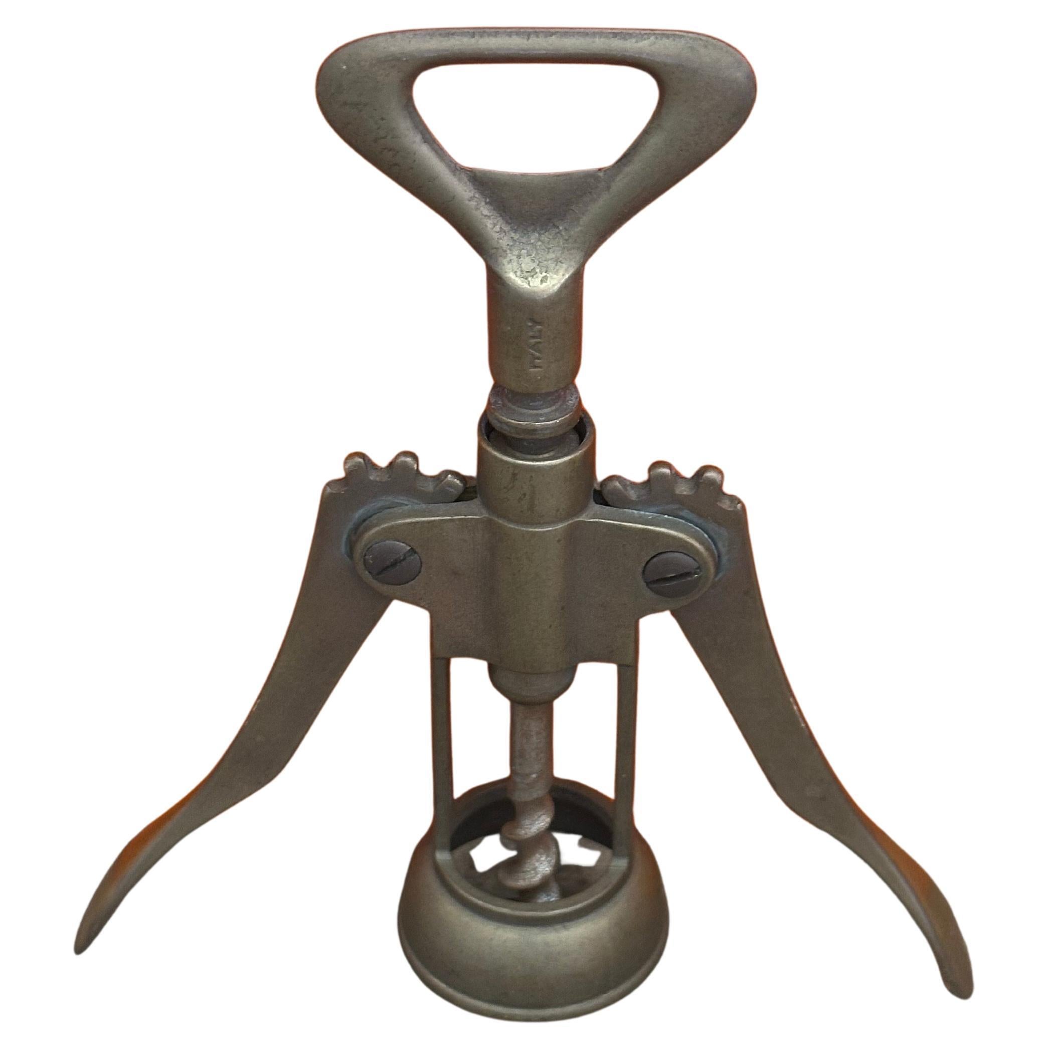 Vintage massivem Messing italienischen Korkenzieher Weinflaschenöffner, markiert Italien im Zustand „Gut“ im Angebot in San Diego, CA