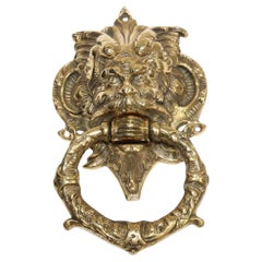 Used Solid Brass Italian Gothic Devil Door Knocker