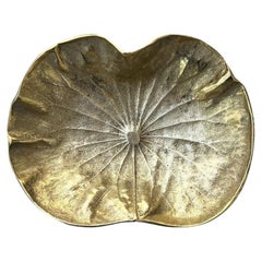 Vintage Solid Brass Lotus Decorative Bowl - Virginia Metalcrafters