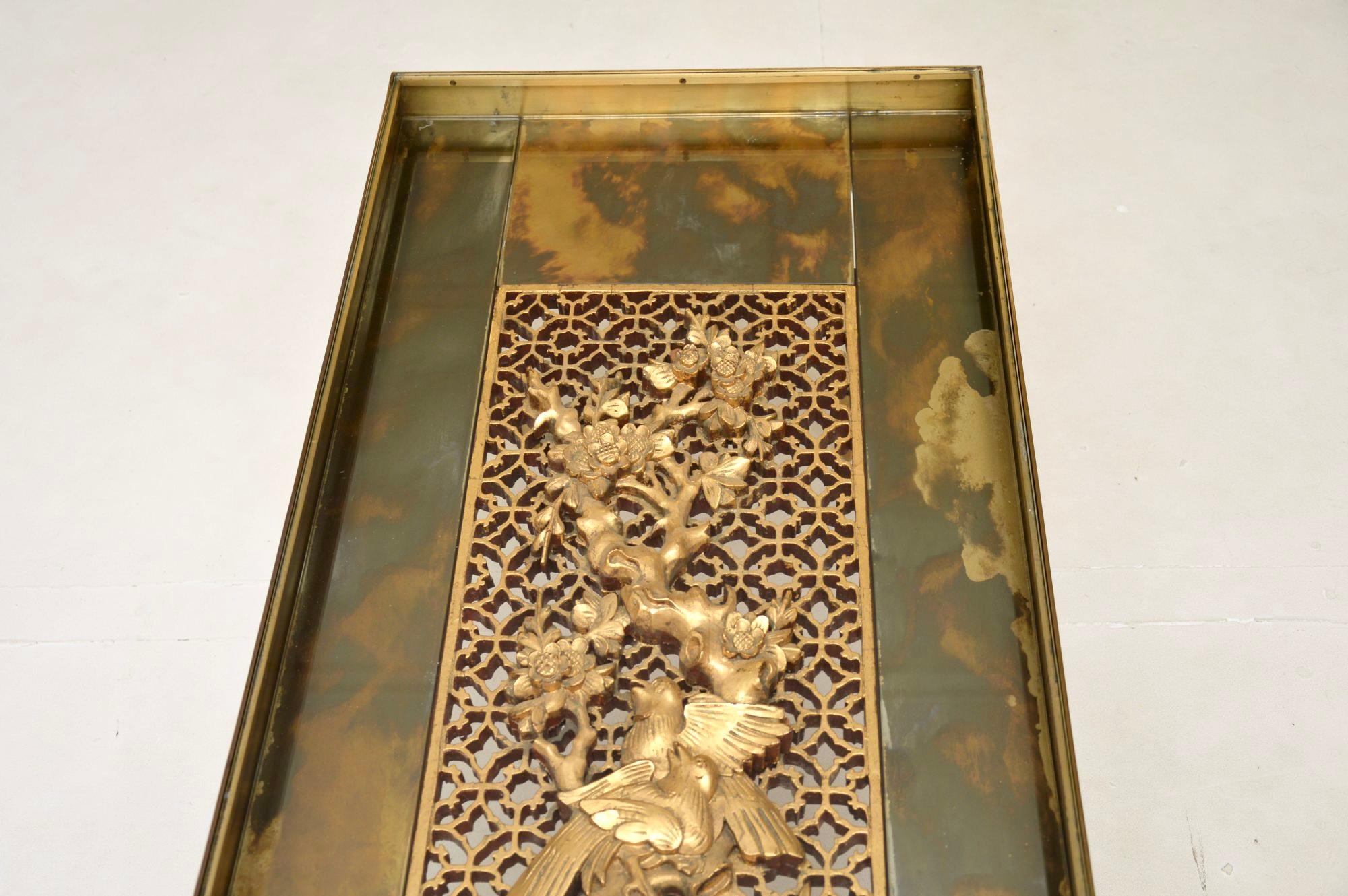 Vintage Solid Brass Oriental Style Coffee Table For Sale 1