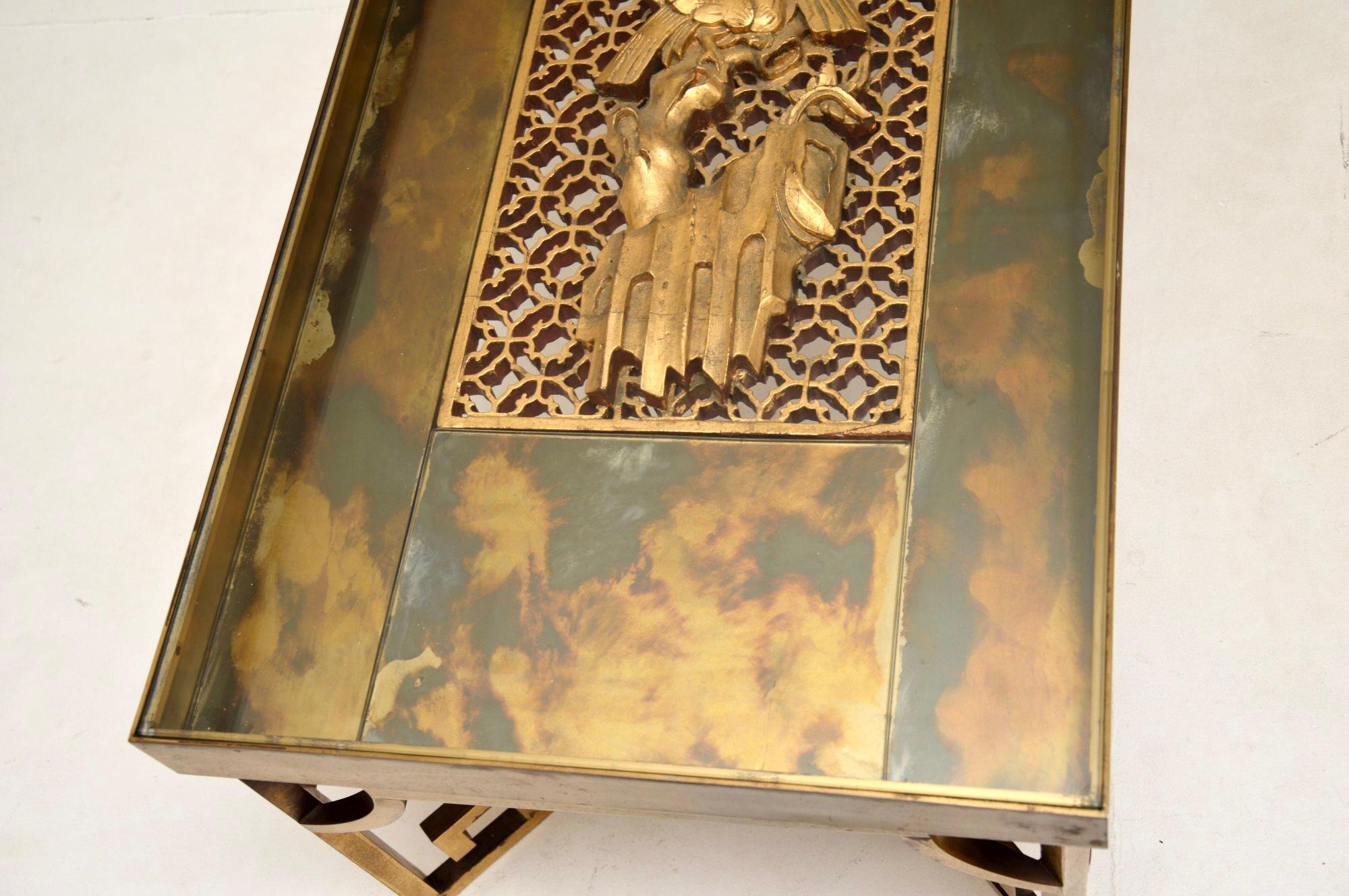 Vintage Solid Brass Oriental Style Coffee Table For Sale 2