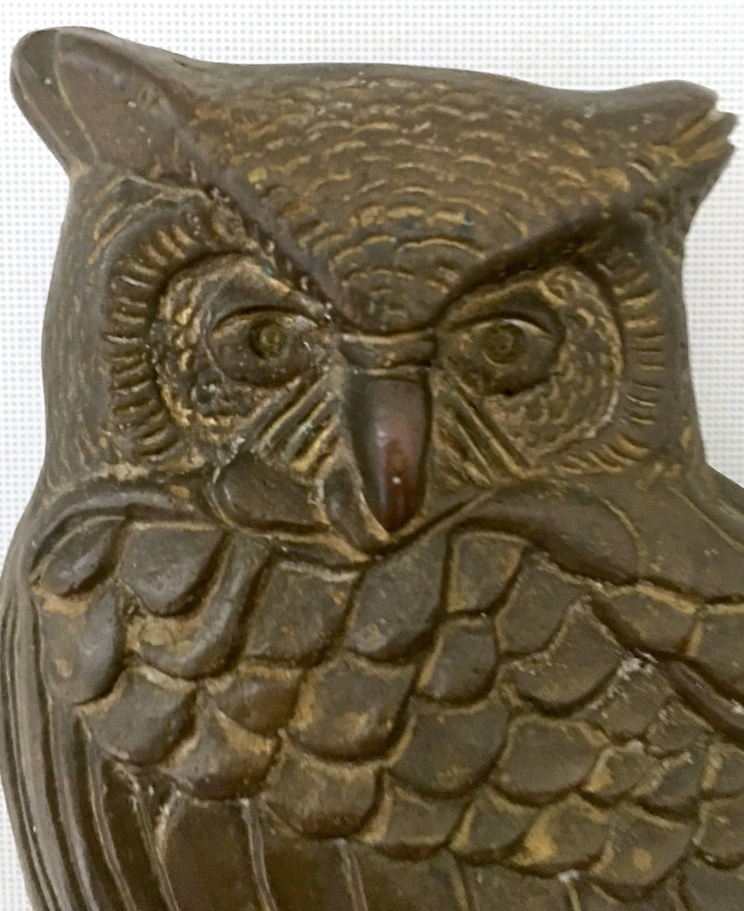Vintage Solid Brass Owl Door Knocker 1