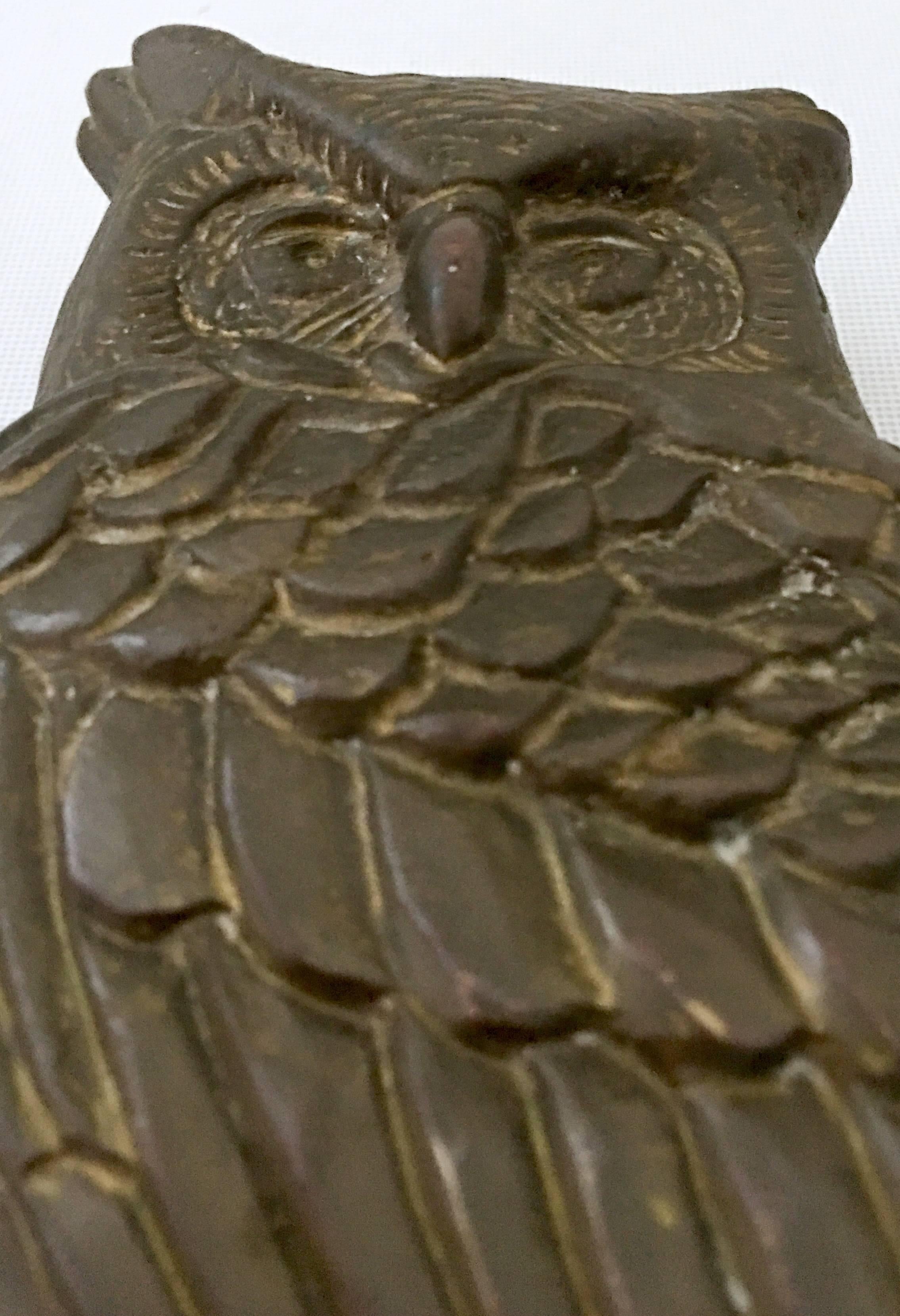 Vintage Solid Brass Owl Door Knocker 2