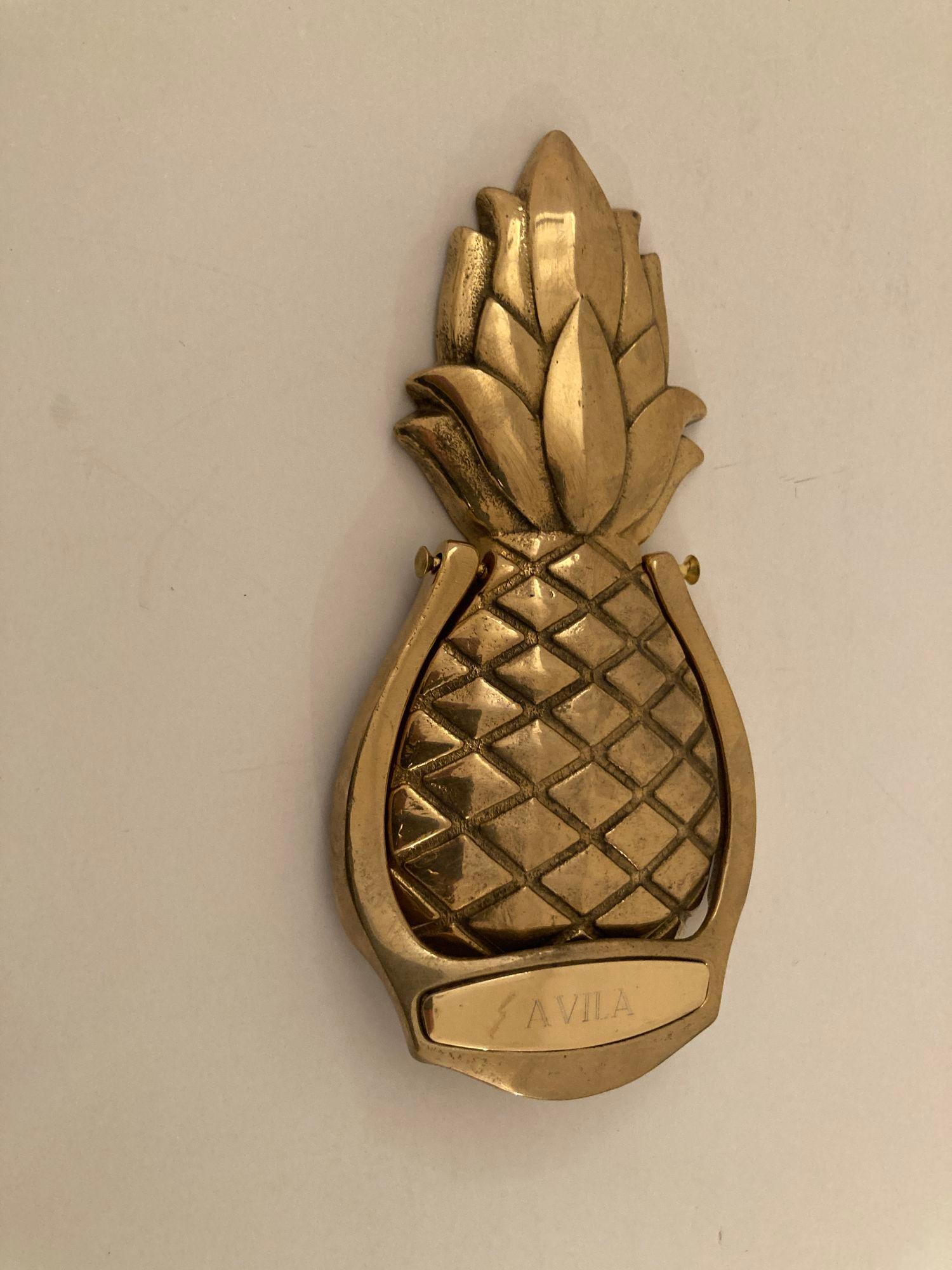 Vintage Solid Brass Pineapple Door Handle 3