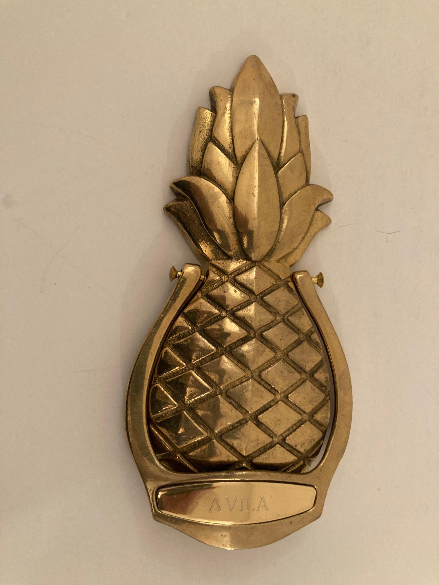 Vintage Solid Brass Pineapple Door Handle 4