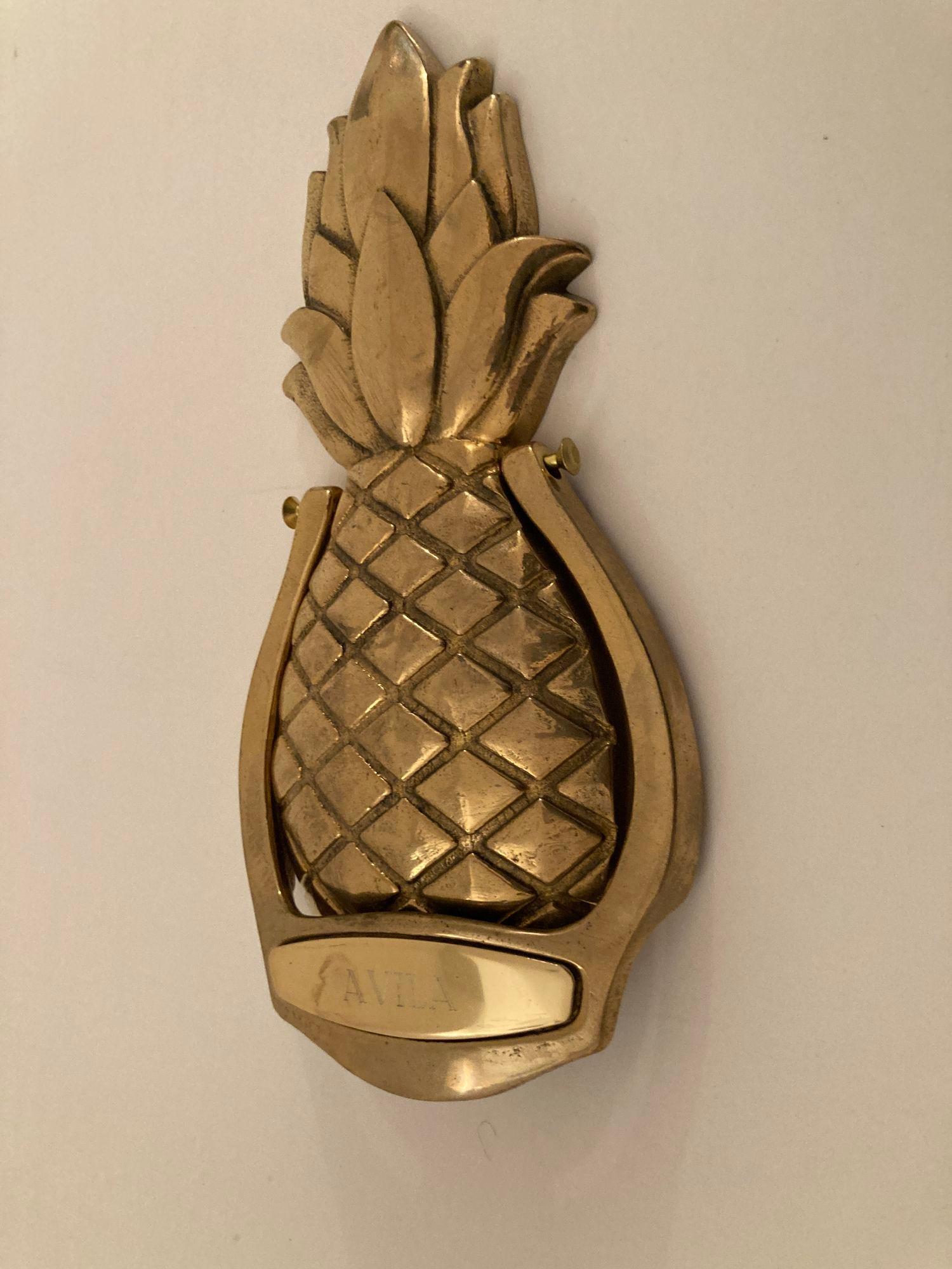 Vintage Solid Brass Pineapple Door Handle 1