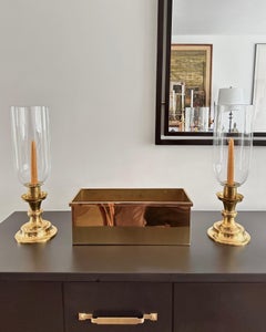 Vintage Solid Brass Planter With Ring Handles