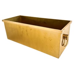 Vintage Solid Brass Planter With Ring Handles