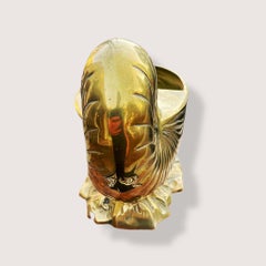 Vintage Solid Brass Seashell Planter