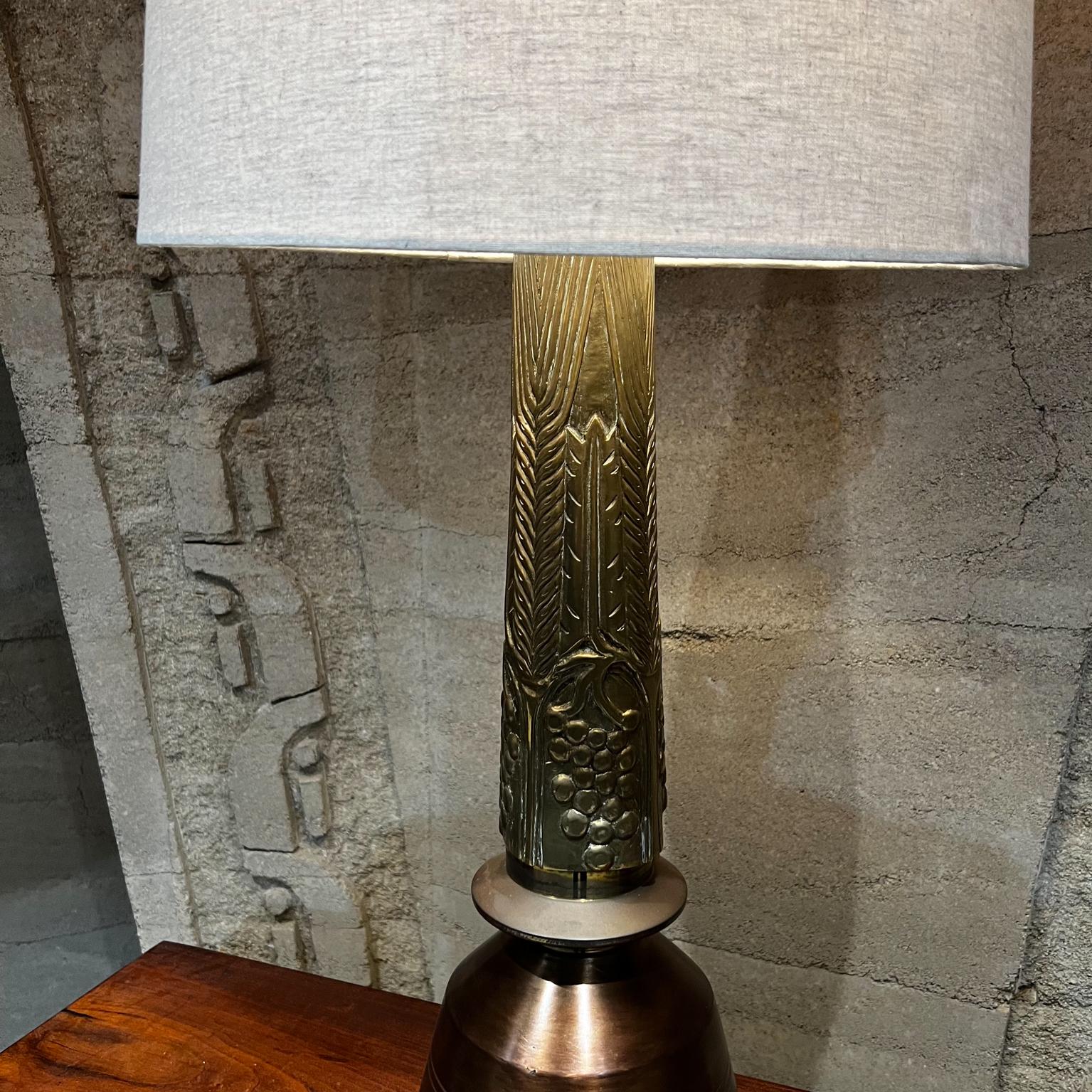1950s Solid Brass Table Lamp Frank Lloyd Wright Inspired For Sale 8
