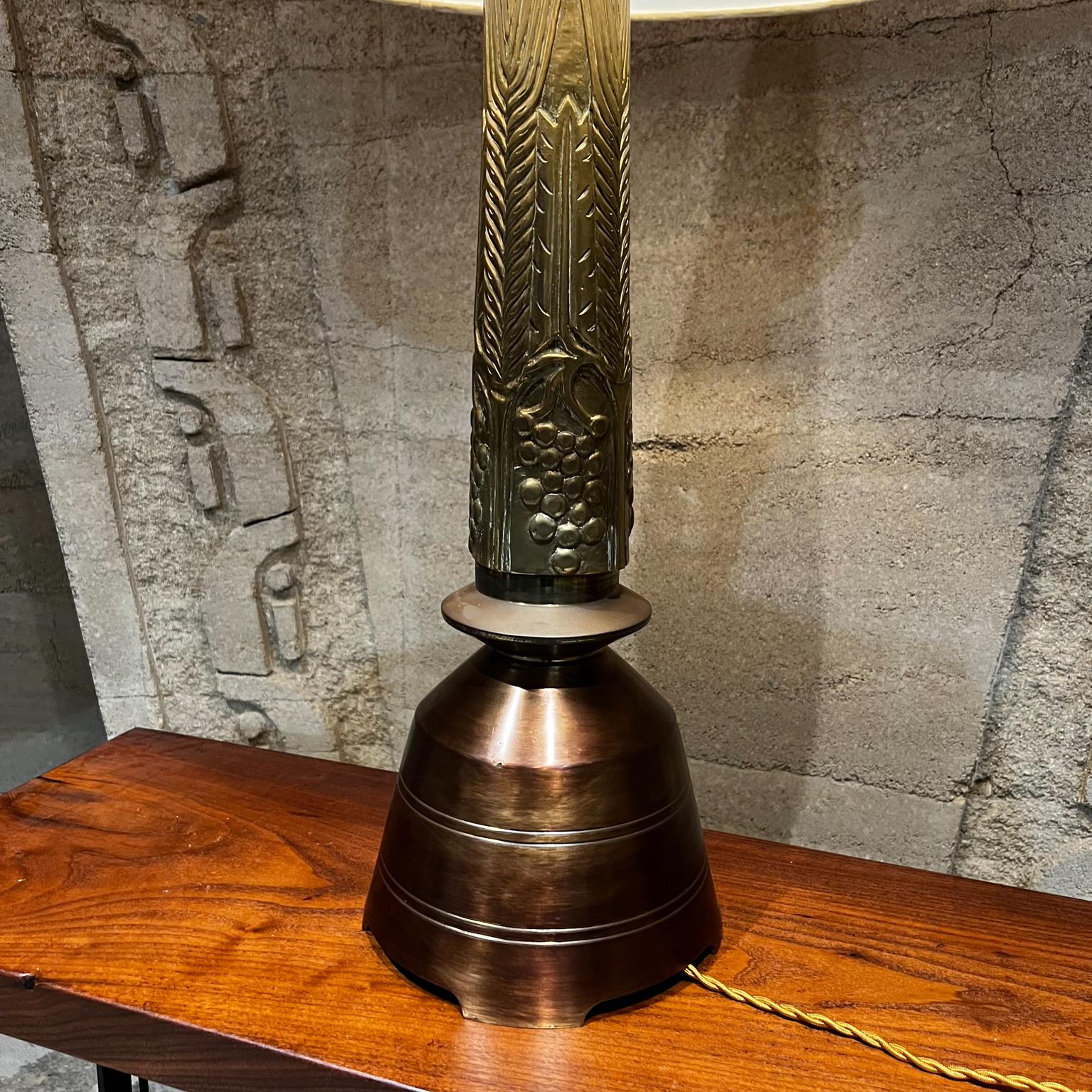 1950s Solid Brass Table Lamp Frank Lloyd Wright Inspired For Sale 9