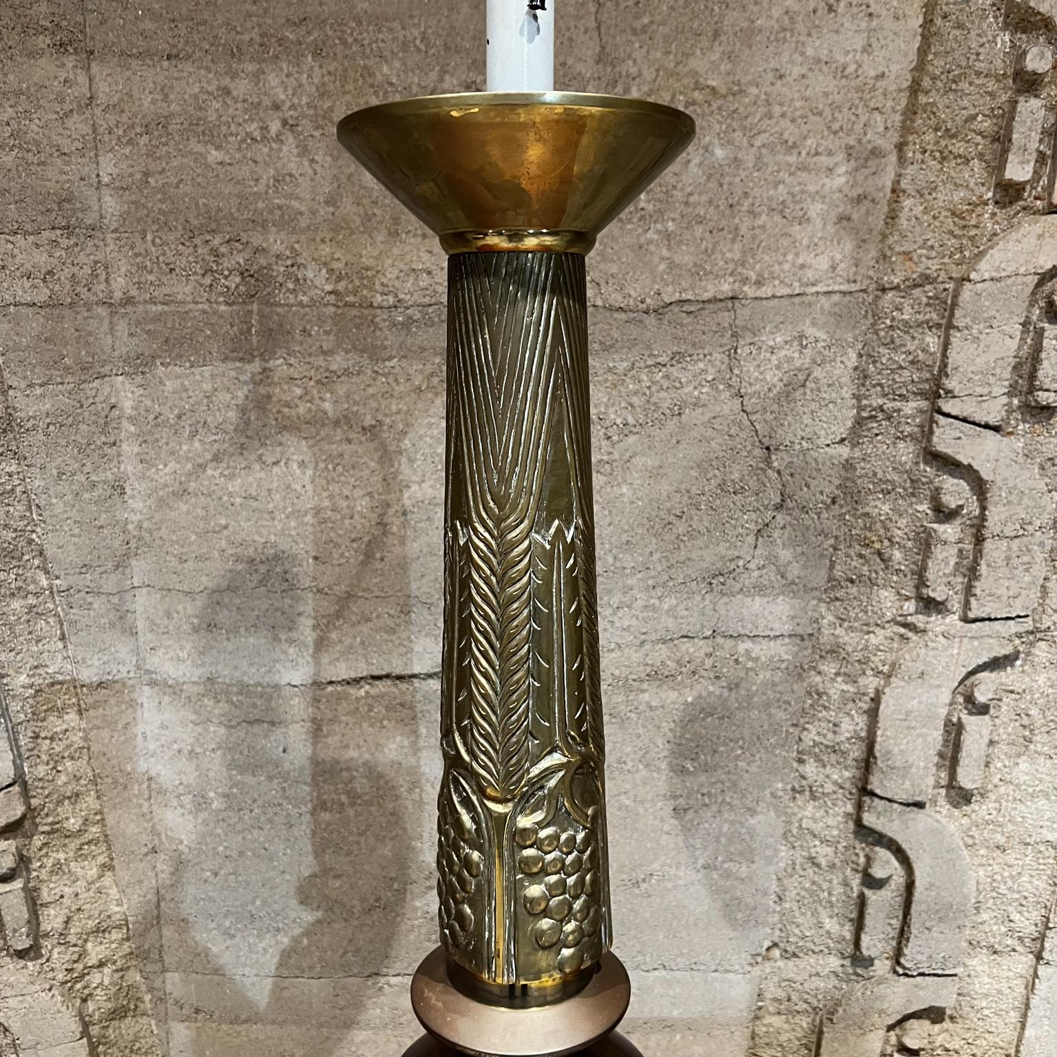 1950s Solid Brass Table Lamp Frank Lloyd Wright Inspired For Sale 1