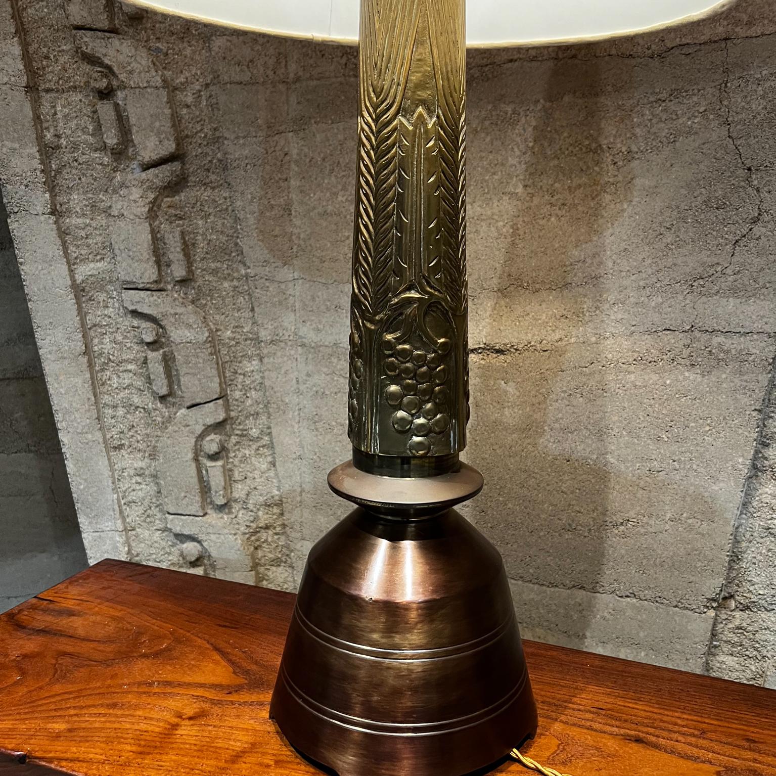1950s Solid Brass Table Lamp Frank Lloyd Wright Inspired For Sale 4