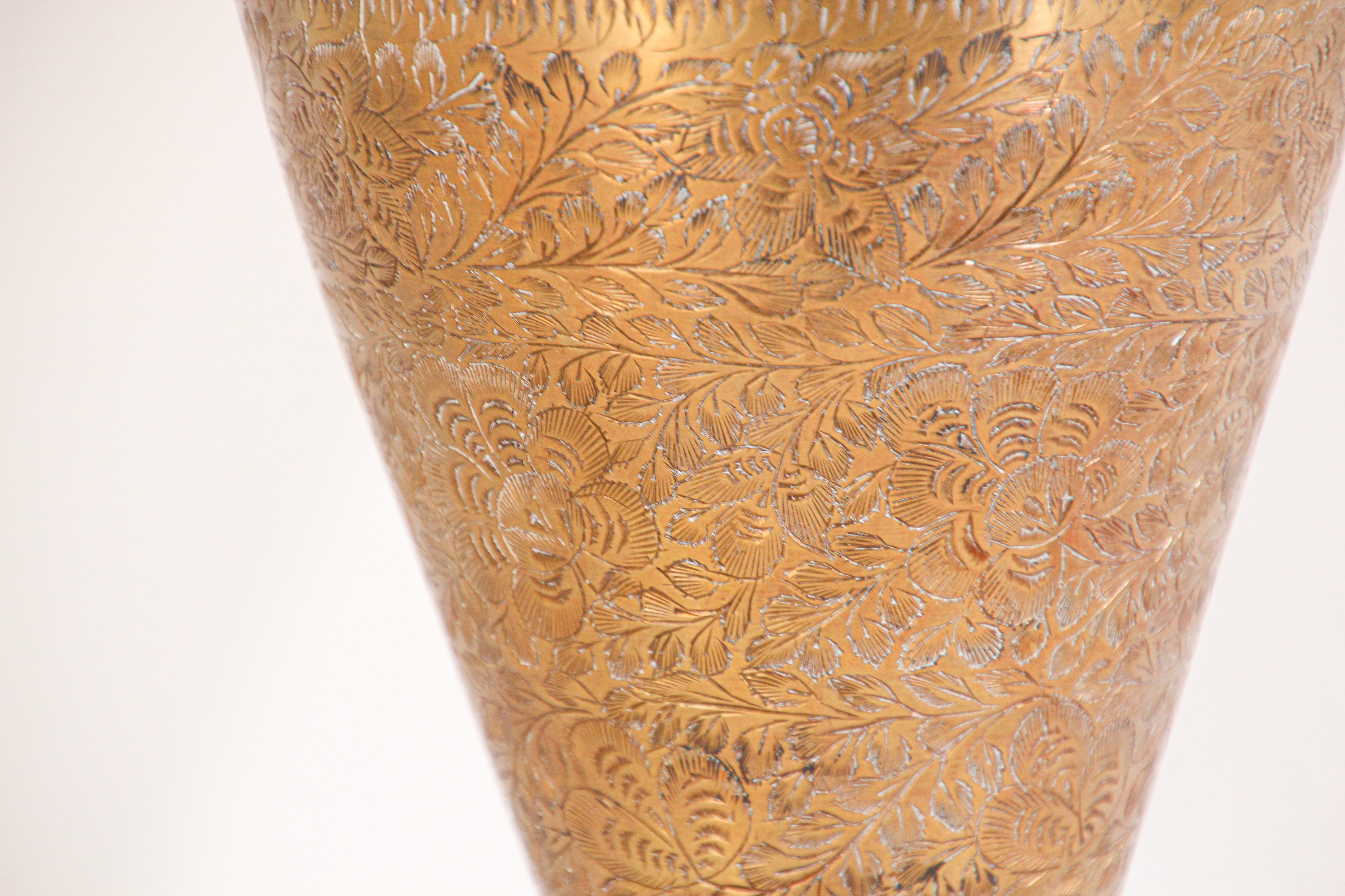 20th Century Vintage Solid Brass Vase from India