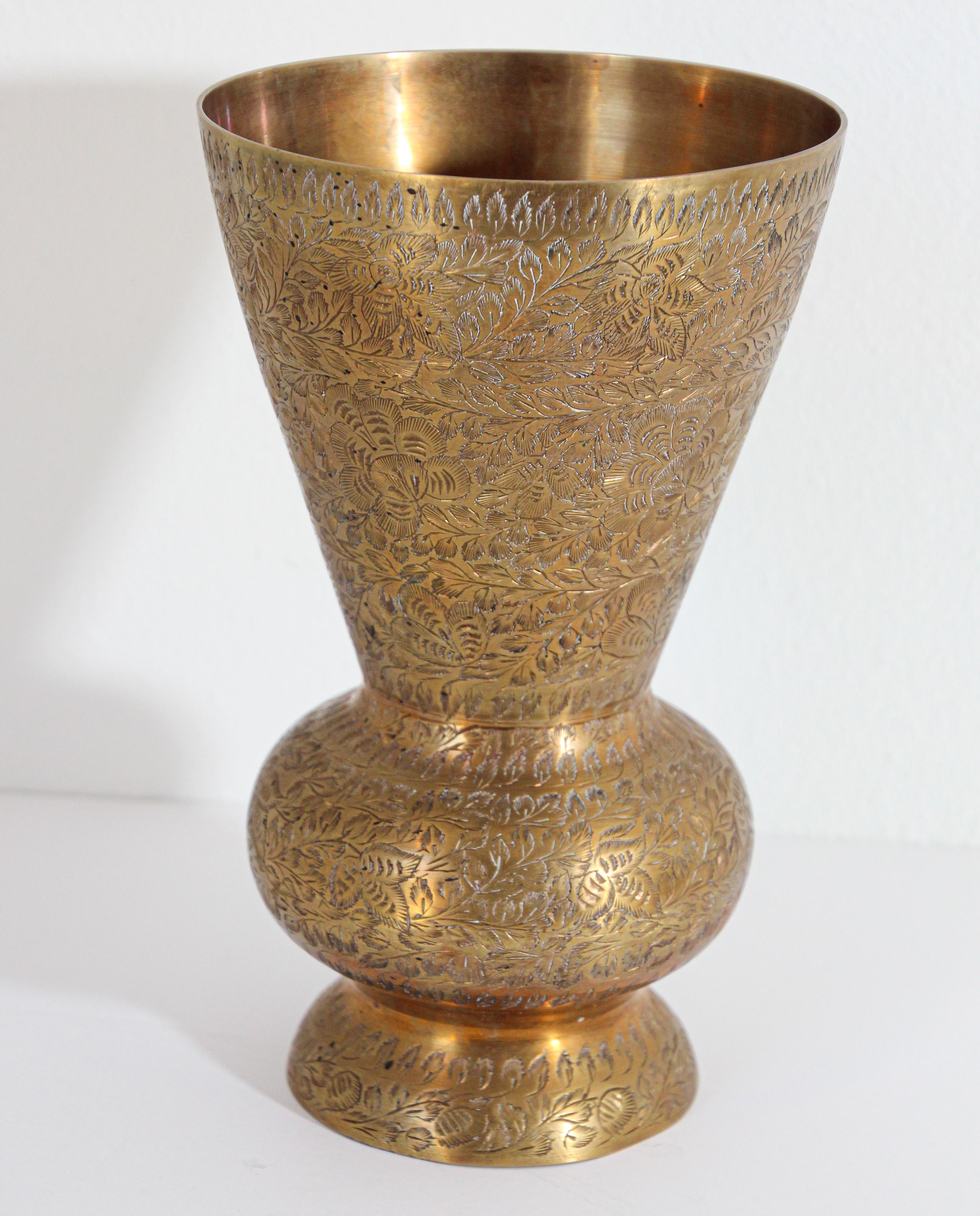 Vintage Solid Brass Vase from India 1