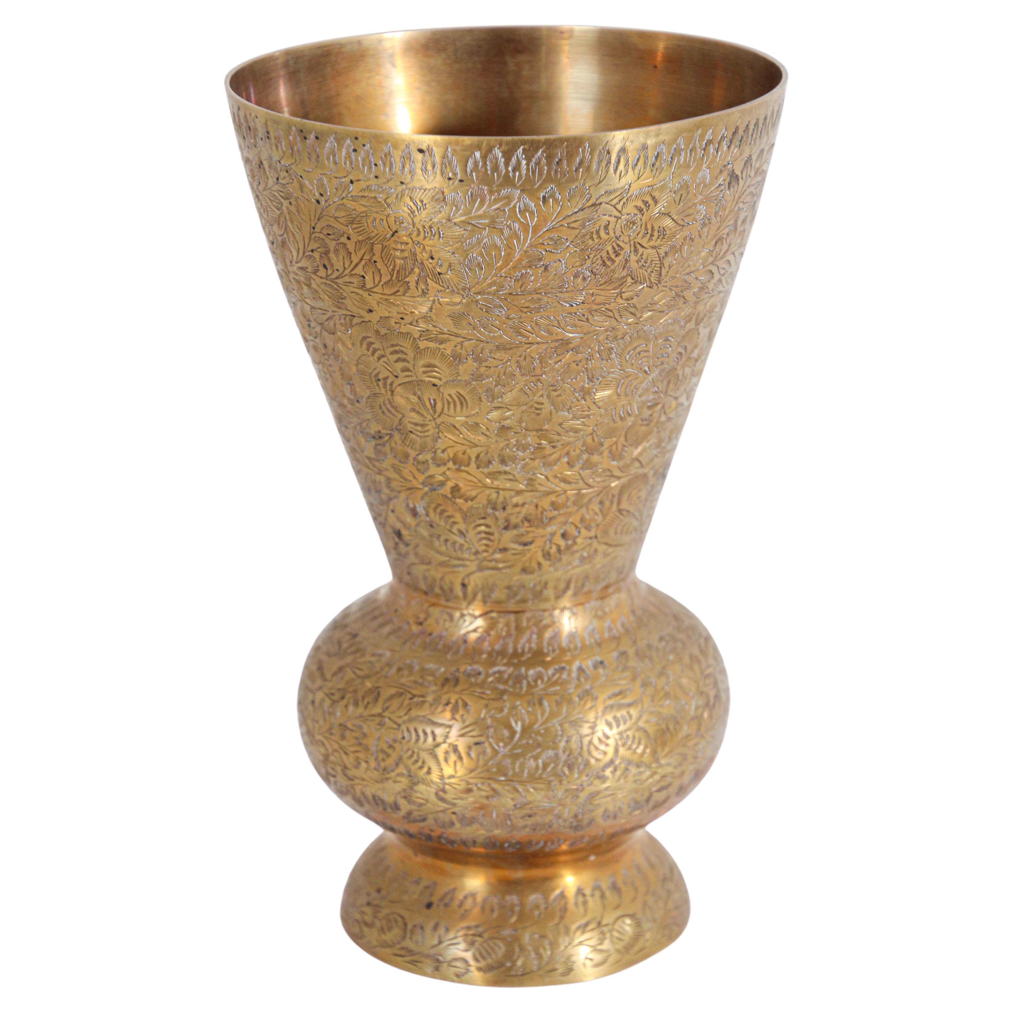 Vintage Solid Brass Vase from India
