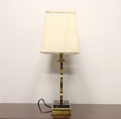 Vintage Solid Brass with Marble Base Table Lamp with Shade