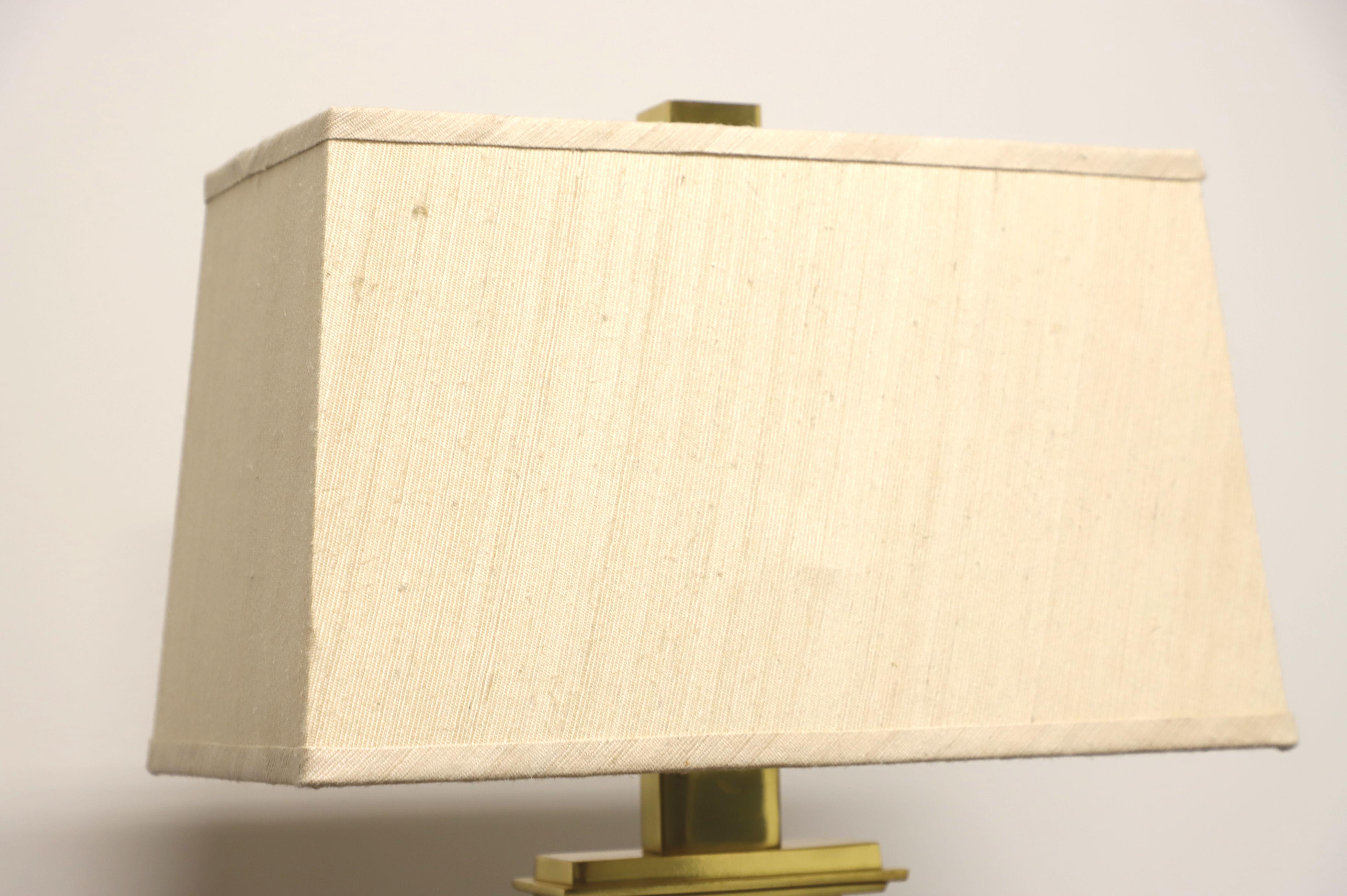 vintage marble and brass lamp