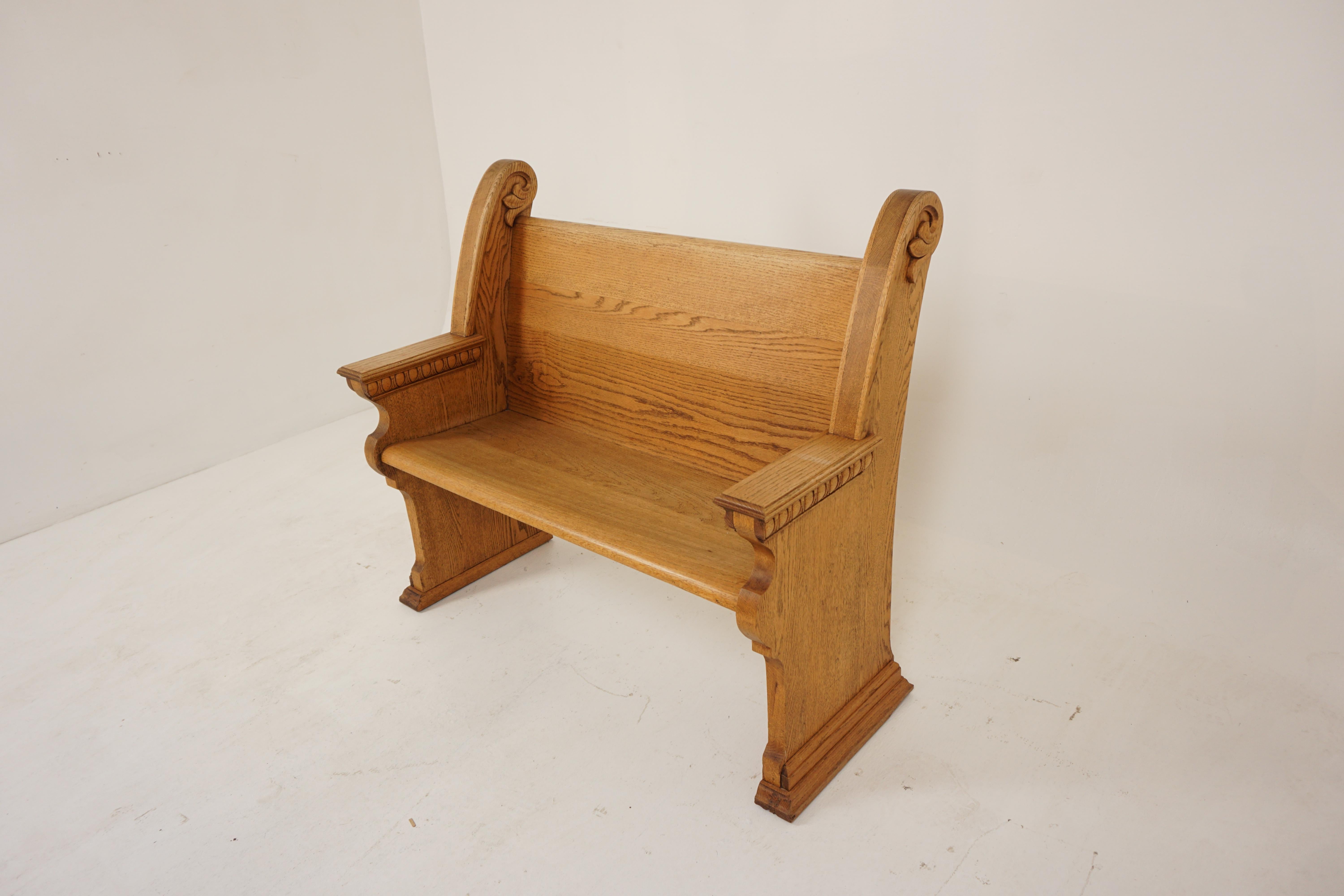 Details about   Collectible Solid Oak Church Pew Vintage Good Condition  2 Identical Pieces. 