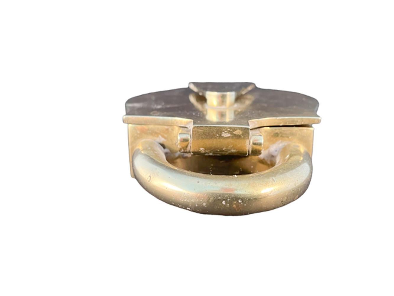 20th Century Vintage Solid Cast Brass Ashtray in the Form of a Padlock For Sale