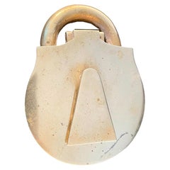 Retro Solid Cast Brass Ashtray in the Form of a Padlock