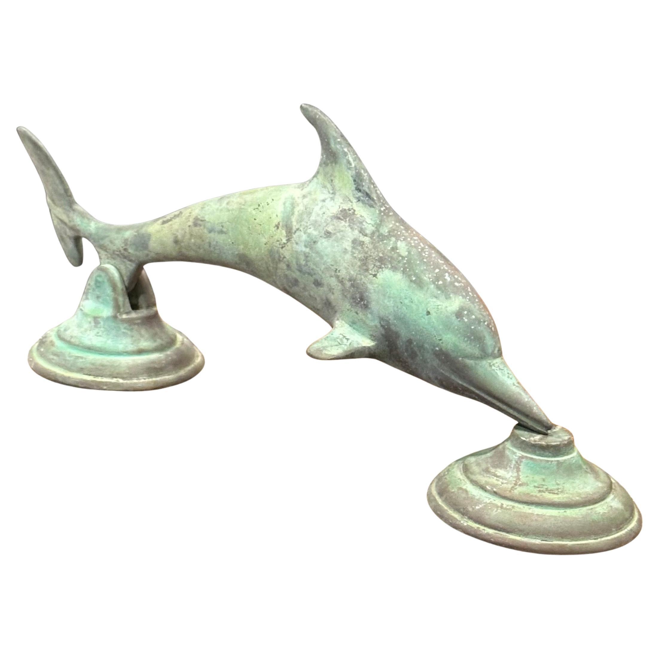 Vintage Solid Cast Bronze Delphin Türklopfer