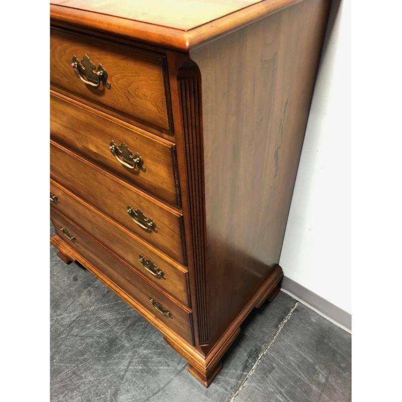 CHERRY HILL COLLECTION Cherry Chippendale Chest of Drawers w/ Fluted Columns In Good Condition In Charlotte, NC