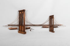 Vintage Solid Copper Brooklyn Bridge Wandskulptur Curtis Jeré circa 1970er Jahre