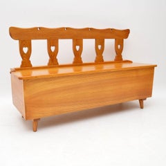 Vintage Solid Elm Alpine Storage Bench