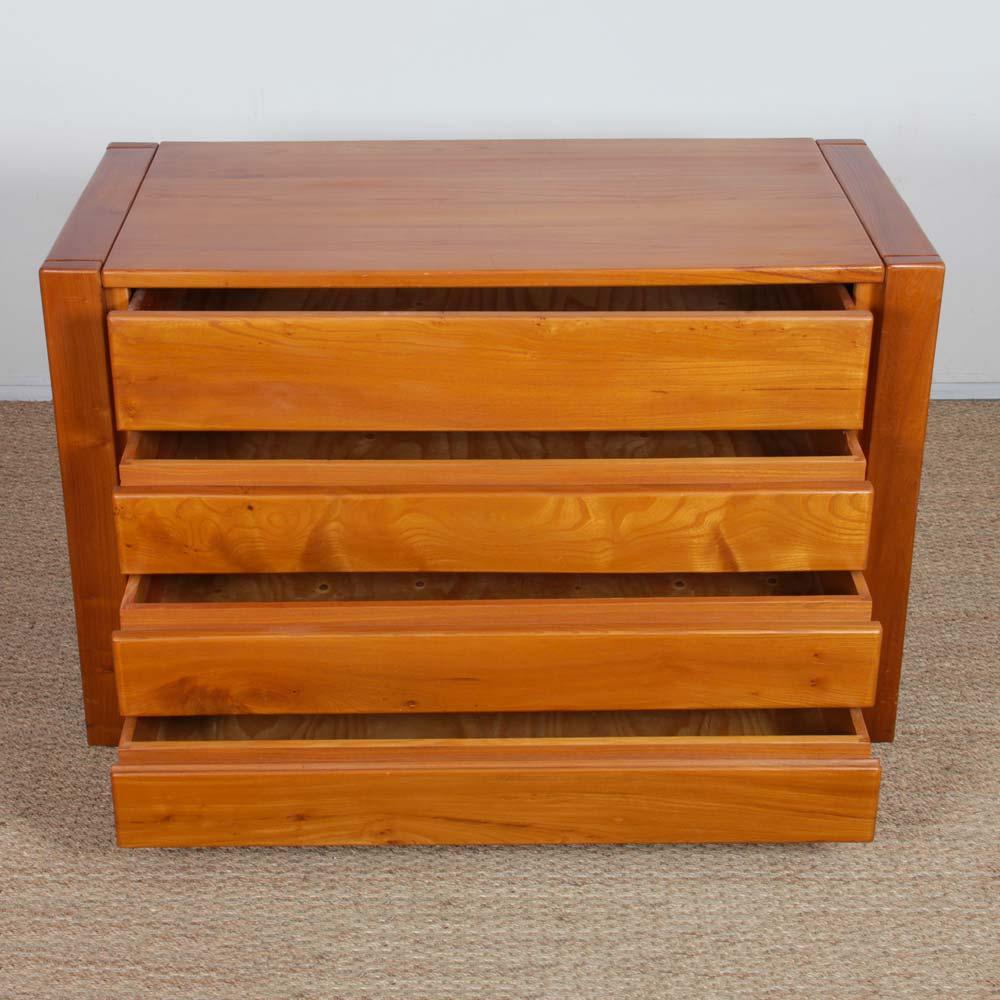 Fine XX secolo Vintage solid elm chest of drawers, 1980s in vendita