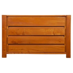 Vintage solid elm chest of drawers, 1980s
