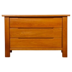 Vintage solid elm chest of drawers, 1980s