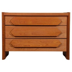 Vintage solid elm chest of drawers, 1980s