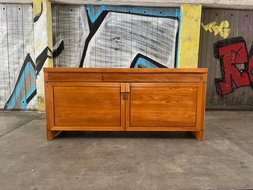French Vintage Solid Elm R08 Sideboard by Pierre Chapo, France ca. 1960s For Sale