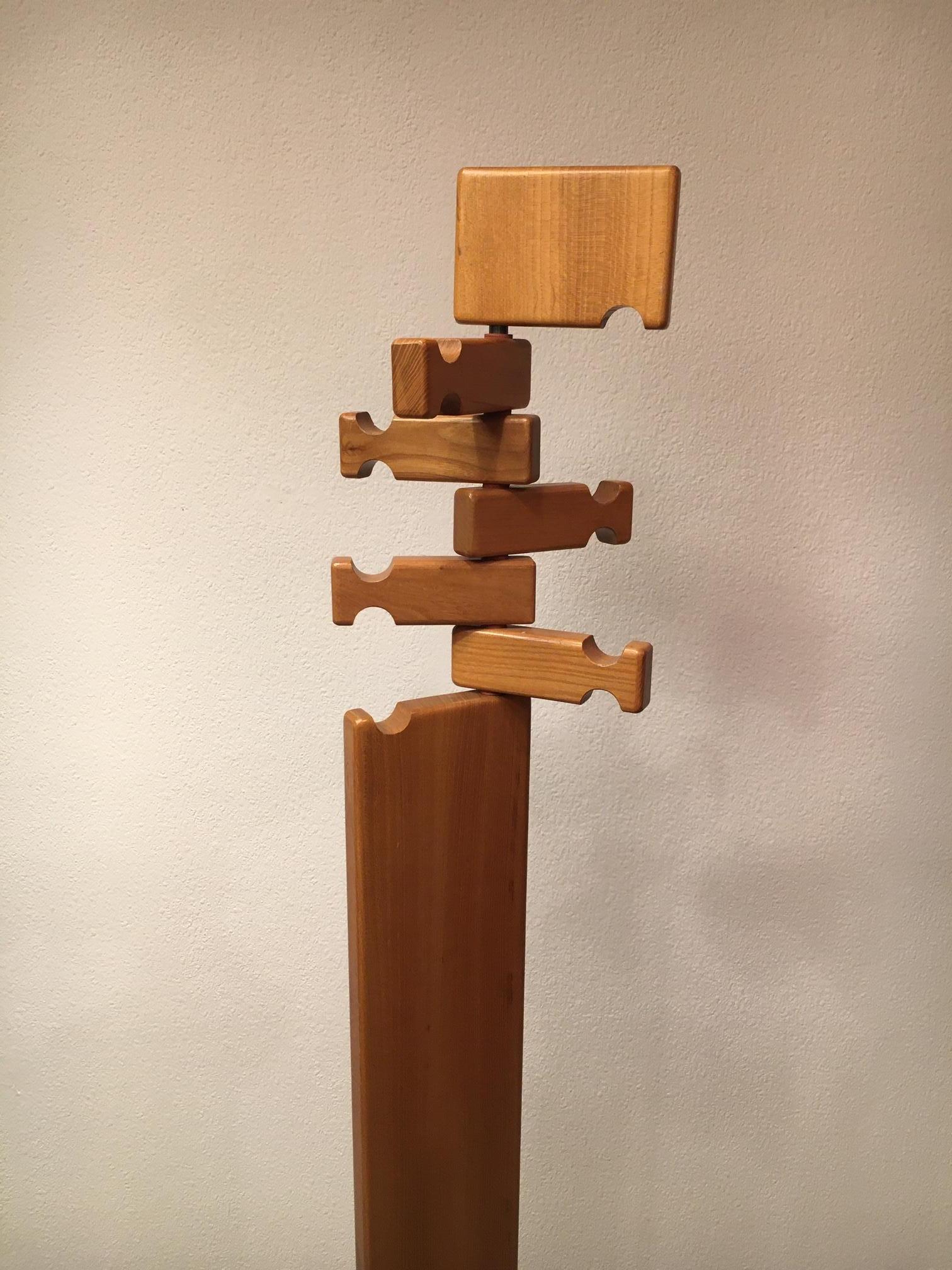 Late 20th Century Rare Solid Elm Wood Coat Rack Attributed to Pierre Chapo, France ca. 1970