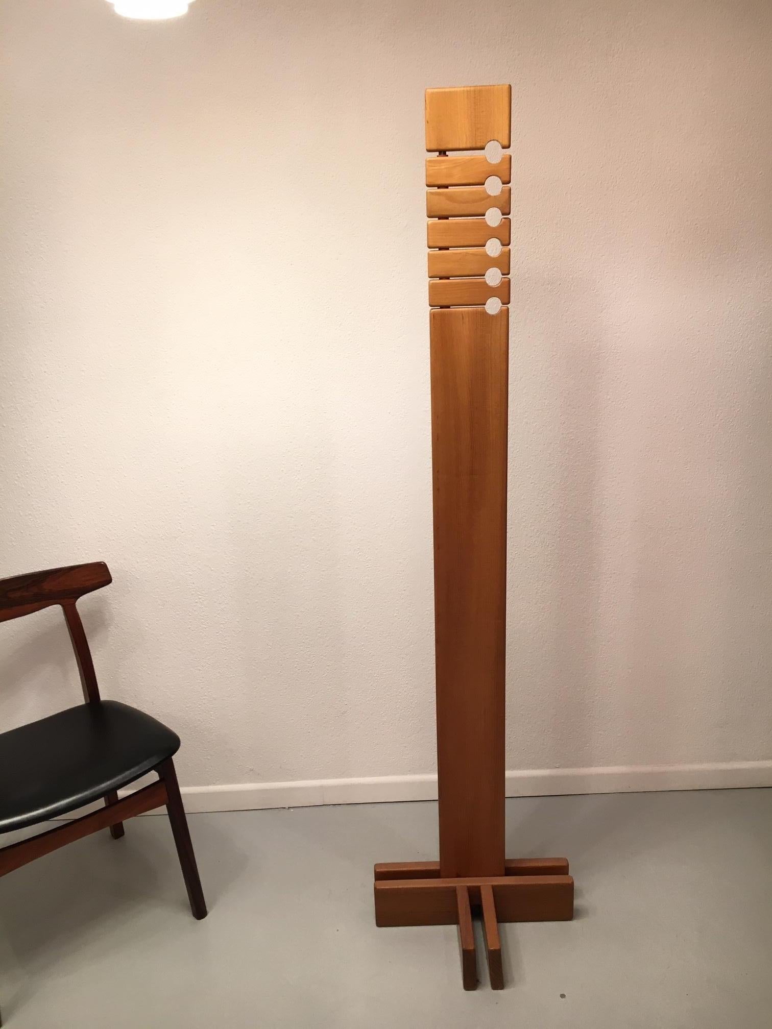 Rare Solid Elm Wood Coat Rack Attributed to Pierre Chapo, France ca. 1970 3
