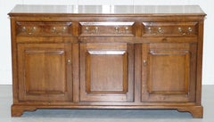 Vintage Solid English Oak Sideboard Cupboard with Drawers Handmade England