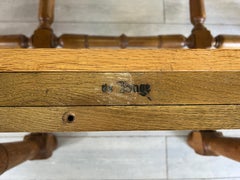 Mesa de comedor extensible grande de roble francés macizo vintage de De Tonge