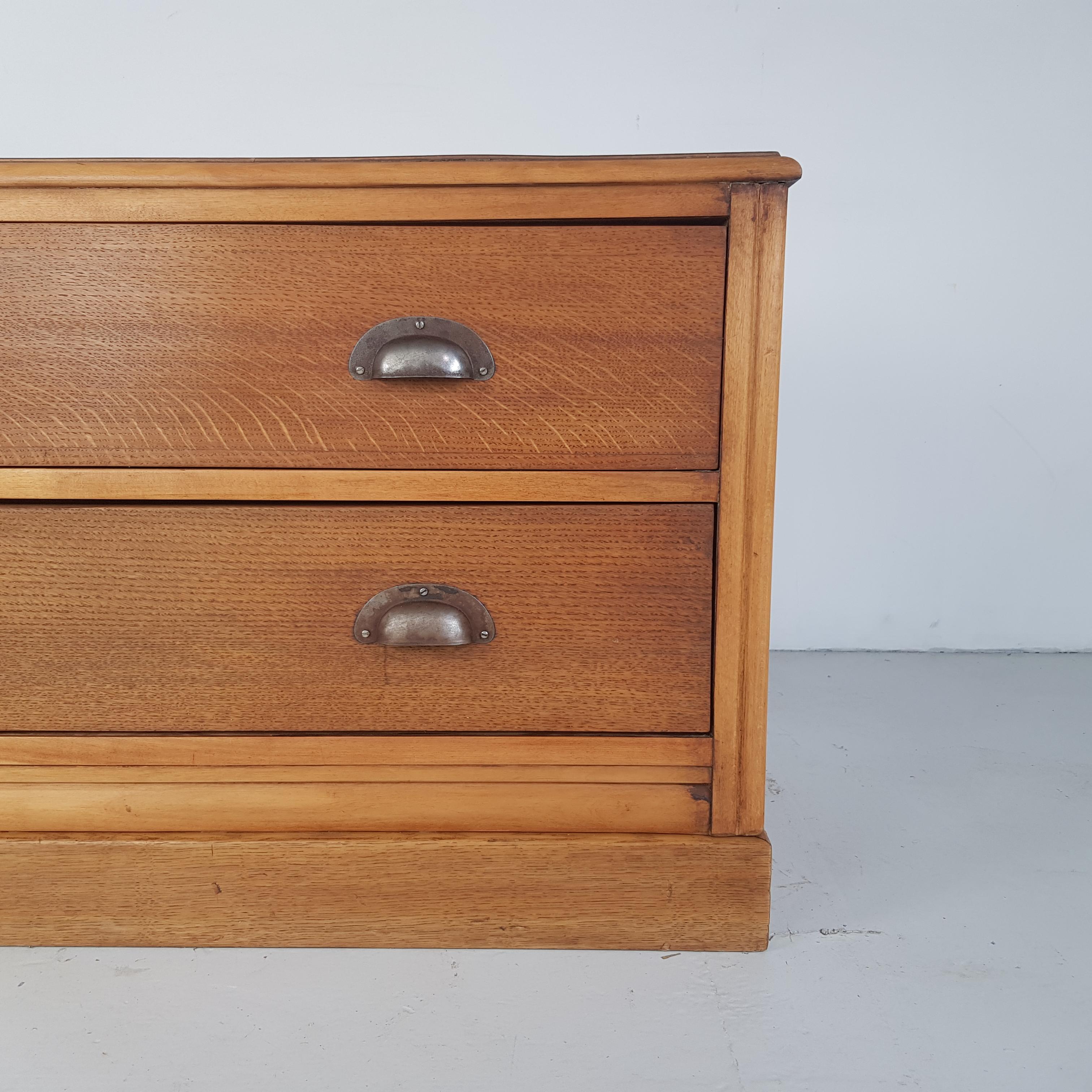 English Vintage Solid Fronted Haberdashery Chest of Drawers For Sale