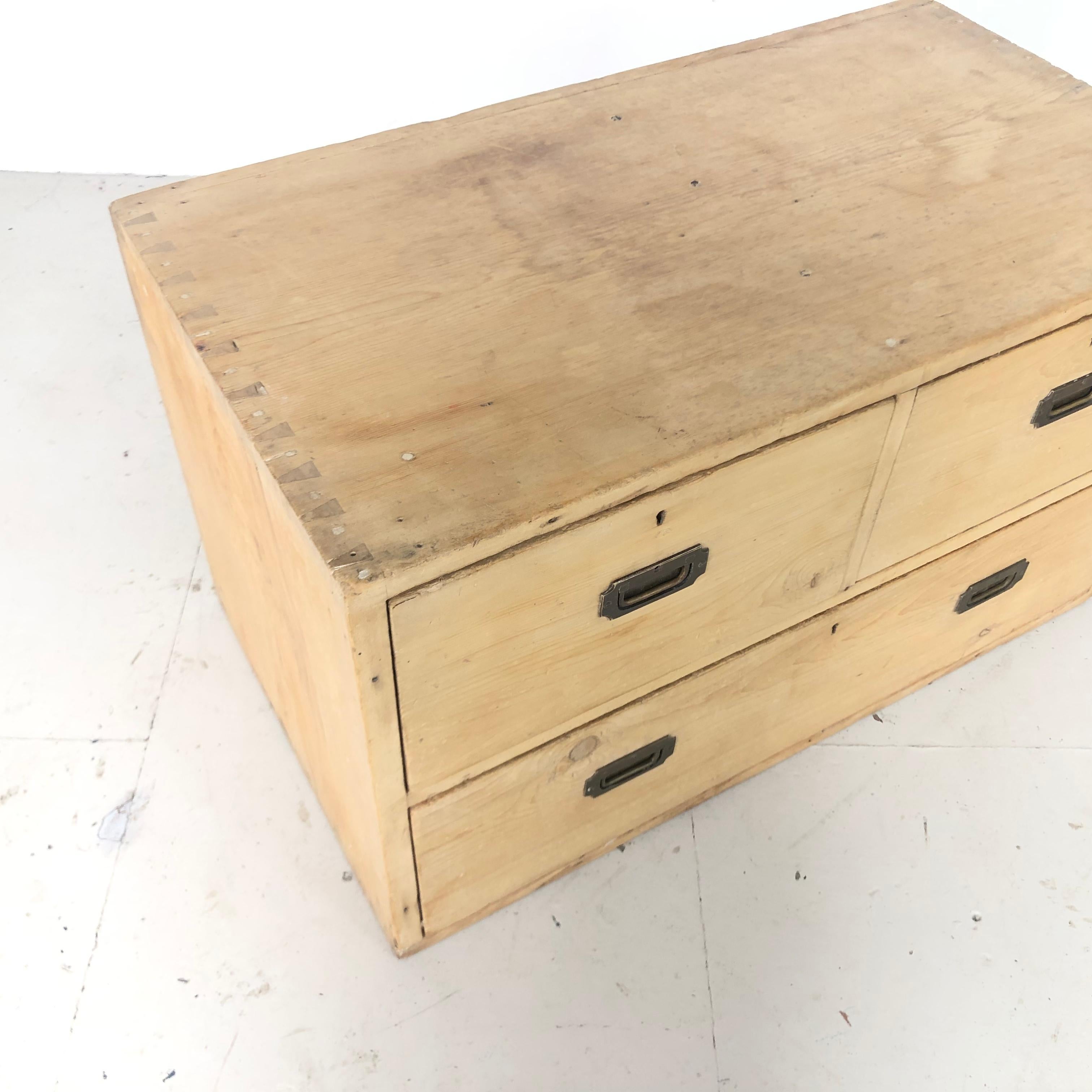 Wood Vintage Solid Fronted Haberdashery Chest of Drawers