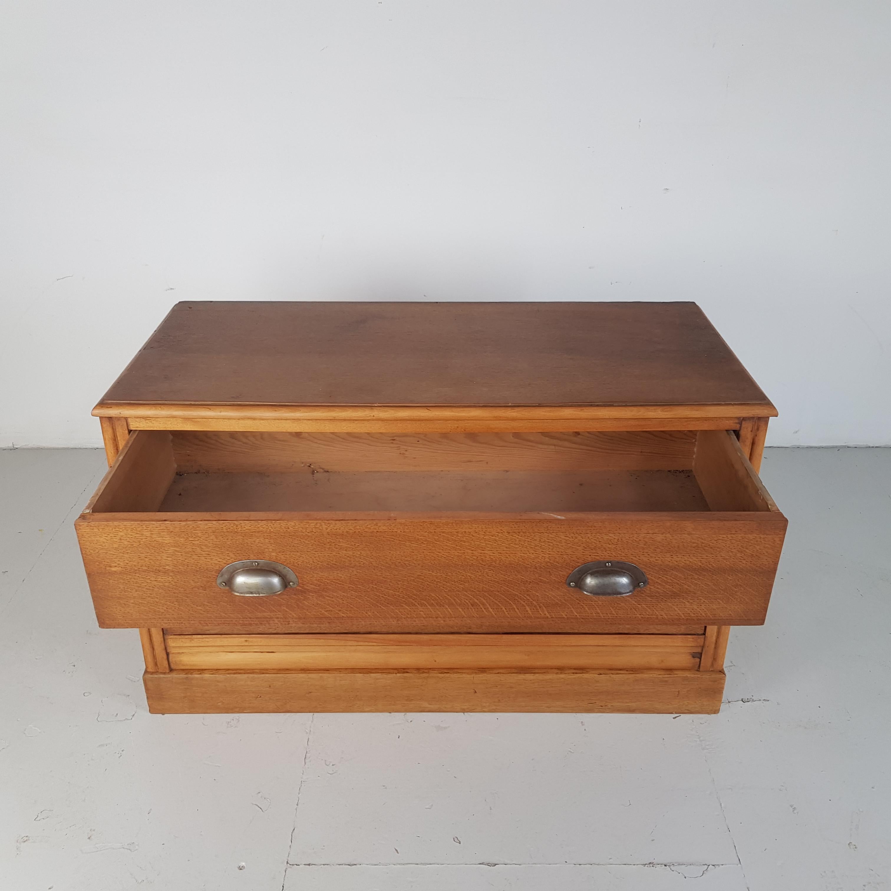 Wood Vintage Solid Fronted Haberdashery Chest of Drawers For Sale