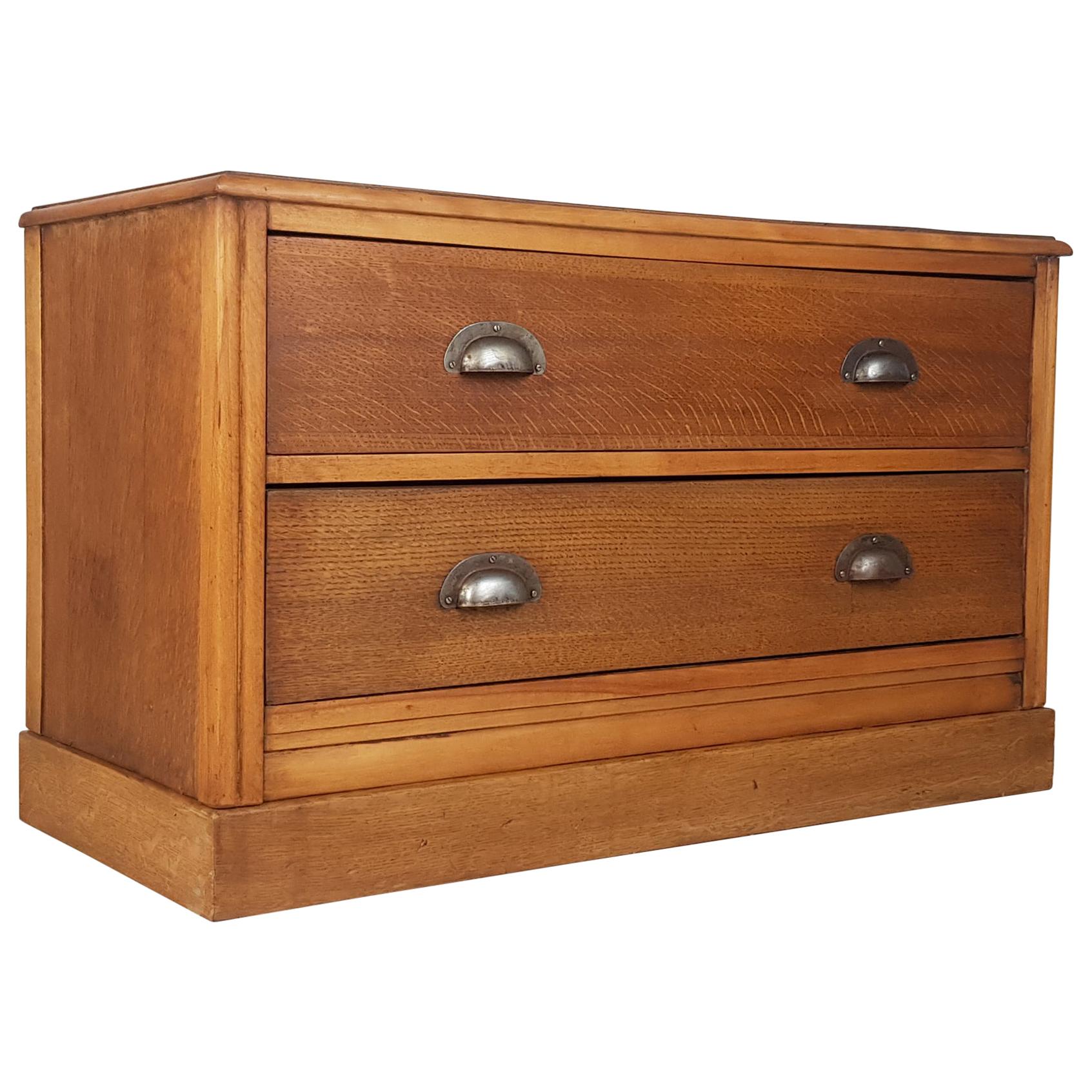 Vintage Solid Fronted Haberdashery Chest of Drawers For Sale