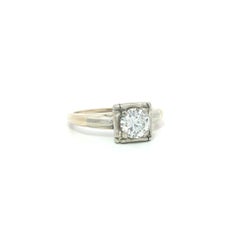 Vintage Solid Gold 0.72ct Old Cut H VS2 Diamond Solitaire Engagement Ring