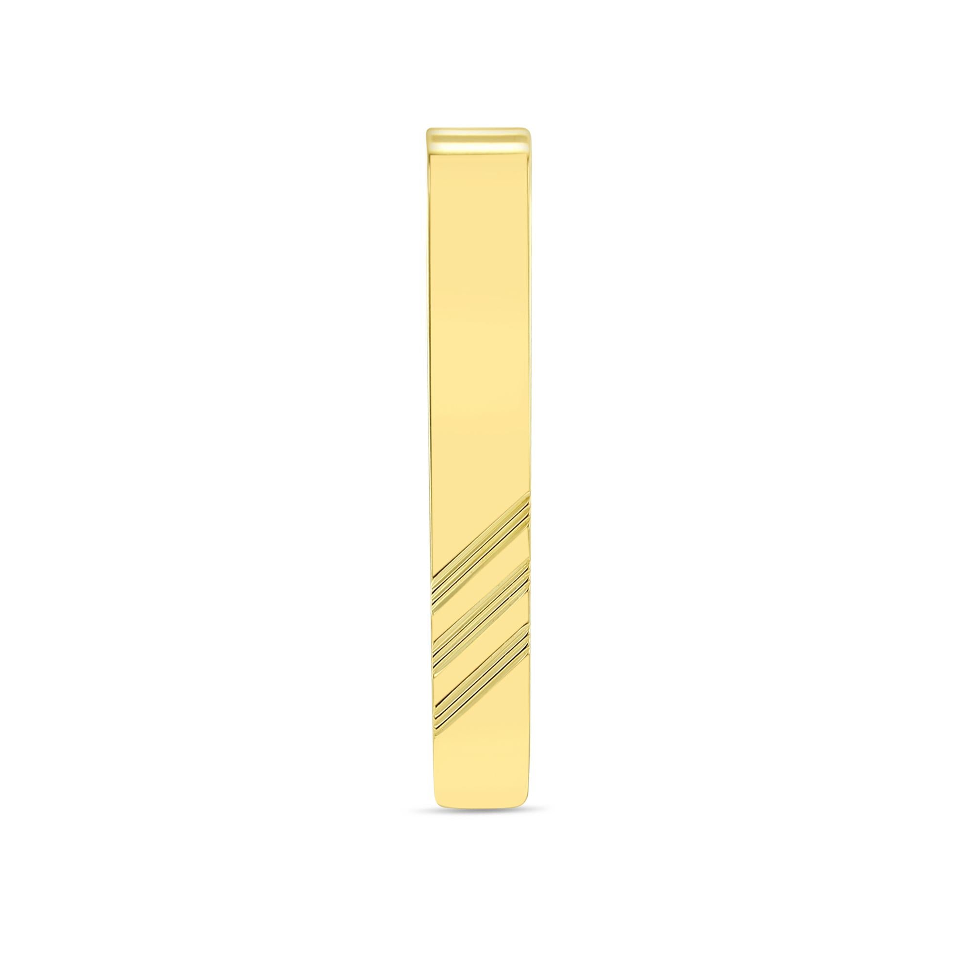 ♥ Resumen del producto ♥

Material: Oro amarillo de 14 quilates (estampado)
Dimensiones: 44 mm x 8 mm
Peso: 7 gramos