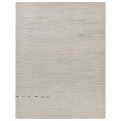 Kilim solido vintage nei toni del beige, dell'oro e del crema con striature - Rug & Kilim