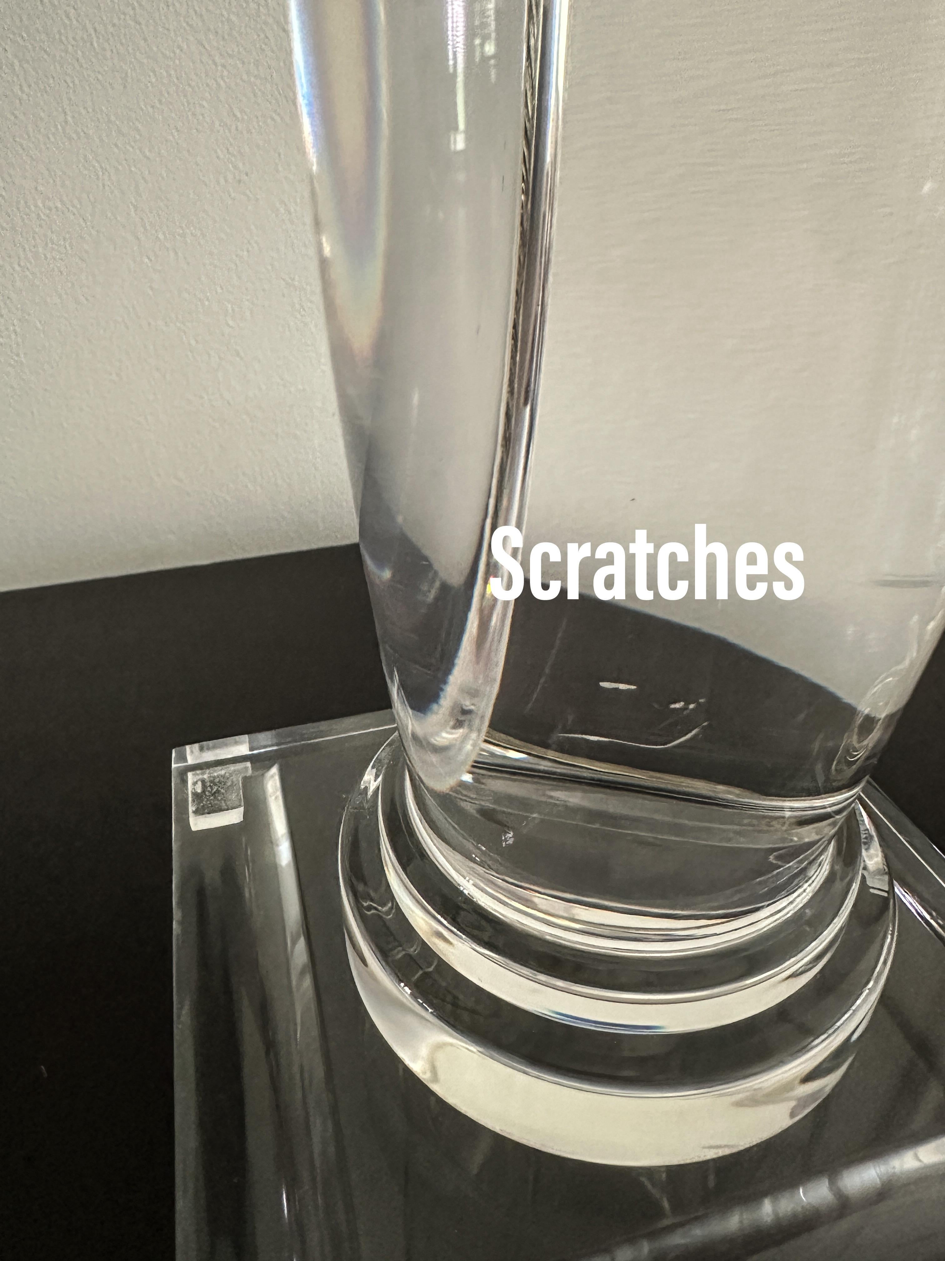 Lampe de table à colonne grecque vintage en lucite massive Karl Springer en vente 5