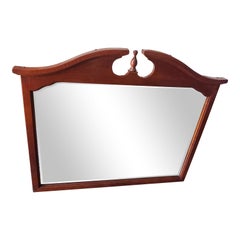 Retro Solid Mahogany Frame Wall Mirror