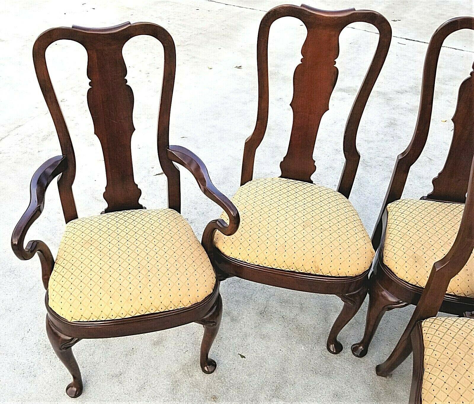 For FULL item description be sure to click on CONTINUE READING at the bottom of this listing.

Offering One Of Our Recent Palm Beach Estate Fine Furniture Acquisitions Of A Set of 6 Vintage Solid Mahogany Geroge II Queen Anne Style Splat Back