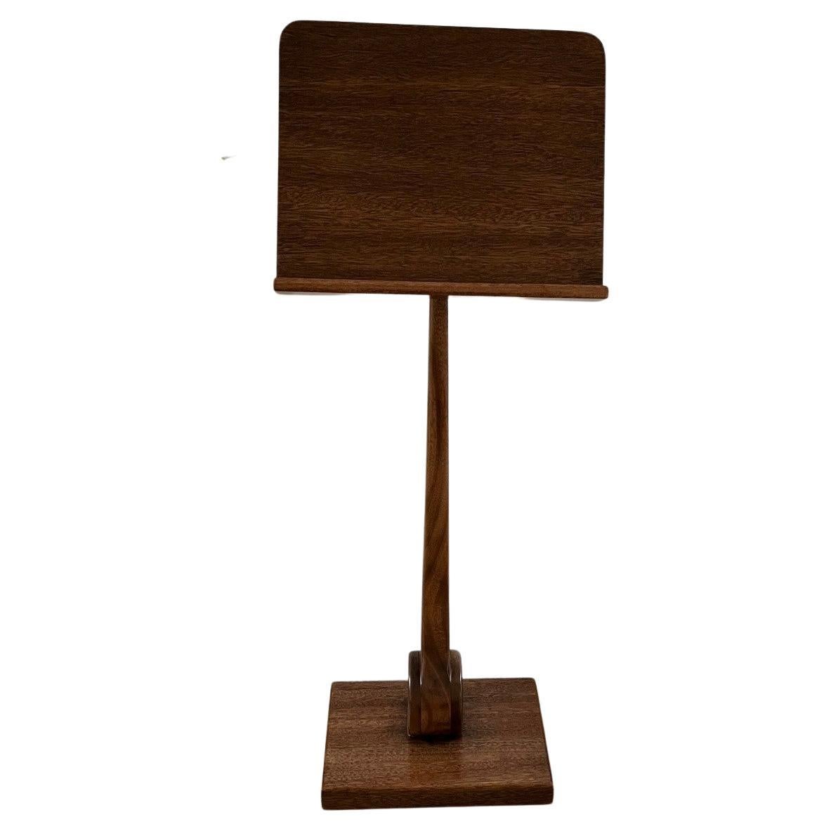 Vintage Solid Mahogany Handcrafted Music Stand For Sale